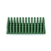 Green silicone brush mat with cylindrical bristles isolated on a white background. (Sage)