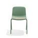 Green modern chair with beige seat cushion on white background. (Sage)