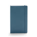 Blue hardcover notebook closed standing upright on white background. (Slate Blue)