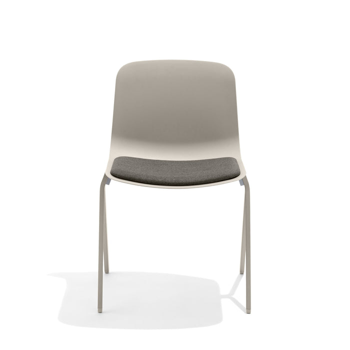Modern gray office chair with metal legs on white background. (Warm Gray)