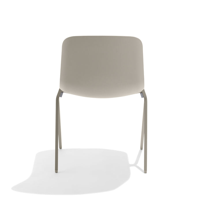 Modern beige chair with metal legs on white background. (Warm Gray)