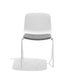 Modern white chair with grey cushion on white background (White)