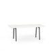 Modern white rectangular table with black legs on a white background. (White-72&quot; x 30&quot;)