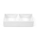 White dual-compartment desk organizer from Poppin on white background. (White)