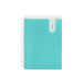 Mint green spiral notebook with plastic cover on white background (Aqua)