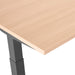 Close-up of a modern desk corner with wooden top and black metal legs. (Natural Oak-72&quot;)(Natural Oak-72&quot;)