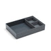 Modern gray desk organizer with multiple compartments on white background (Dark Gray)