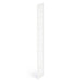 White 30 centimeter ruler standing on end against a white background. (White)