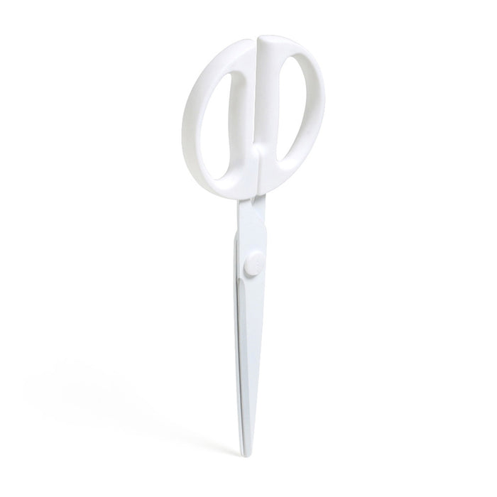 White scissors with comfortable handles isolated on white background. (White)