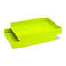 Green stackable desk trays on a white background (Lime Green)