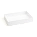 White rectangular shallow storage tray on a clean white background. (White)