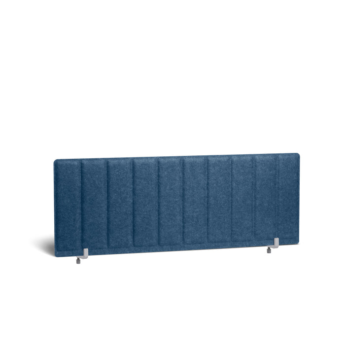Blue upholstered headboard with vertical panel design isolated on white background. (Dark Blue-47&quot;)