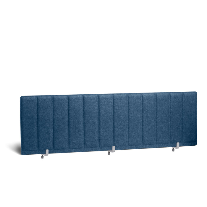 Blue upholstered headboard with vertical stitching isolated on white background. (Dark Blue-57&quot;)