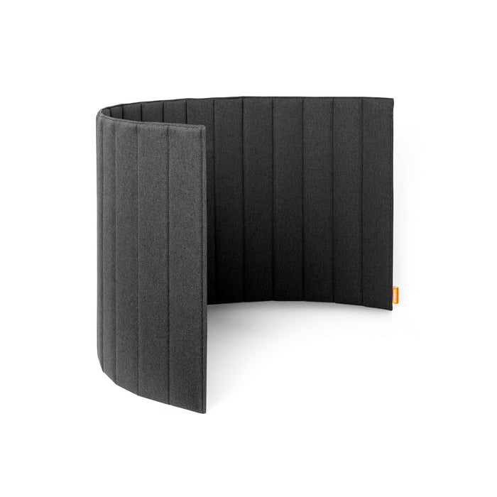 Gray acoustic desk divider on white background 