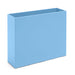Blue rectangular open-top storage box on a white background. (Sky)