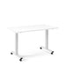 White mobile office desk with wheels on a white background. (White-57&quot;)