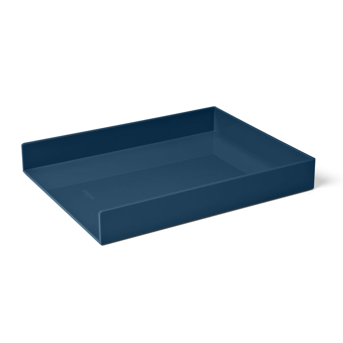 Blue acrylic serving tray on white background (Slate Blue)