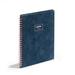 Blue spiral-bound notebook with logo on cover against a white background. (Storm)