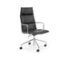 Black ergonomic office chair with high back and wheels on a white background. (Black-Nickel)