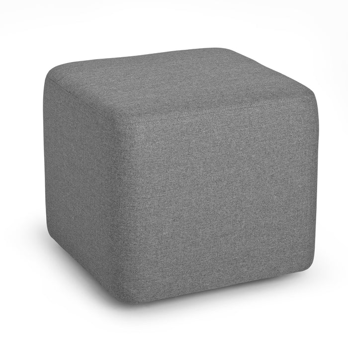 Gray fabric ottoman on a white background (Gray)