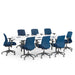 Modern office conference room with blue chairs and white table (White-96&quot; x 42&quot;)(White-96&quot; x 42&quot;)