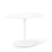 White round modern pedestal table on a white background. 
