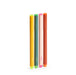 Colorful markers standing upright on white background. 