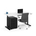 Modern office desk with computer, chair, and filing cabinet on white background. (White-60&quot;)
