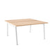 Modern wooden table with white legs on a white background. (Natural Oak-47&quot;)