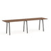 Long wooden dining table with modern metal legs on white background (Walnut-144&quot; x 36&quot;)(Walnut-144&quot; x 36&quot;)