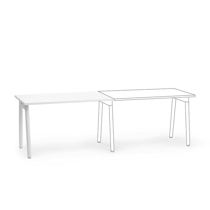 Two modern white office desks on a white background. (White-47&quot;)