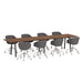 Modern conference table with chairs on white background. (Walnut-144&quot; x 36&quot;)