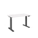 White adjustable standing desk with electronic control against a white background. (White-47&quot;)