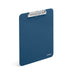 Blue clipboard with silver clip on white background (Slate Blue)