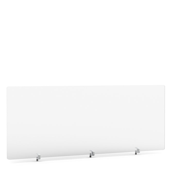 Blank white banner display with metal stands on white background. (55&quot;)