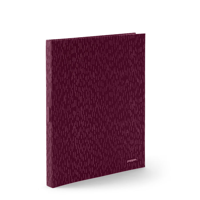 Burgundy notebook with textured cover isolated on white background 
