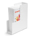 White desk organizer with documents and folders on a white background. (White)