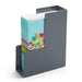 Gray desk file organizer holding colorful folders on white background. (Dark Gray)