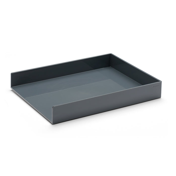 Sleek gray document tray on white background (Dark Gray)