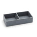 Gray Poppin desk organizer with two compartments on a white background. (Dark Gray)