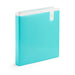 Aqua blue plastic folder with white spine isolated on white background. (Aqua)