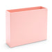 Pink rectangular organizer bin isolated on white background. (Blush)