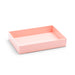 Empty pink rectangular tray on a white background. (Blush)