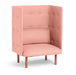 Modern pink high-back armchair with wooden legs isolated on white background (Blush-Blush)