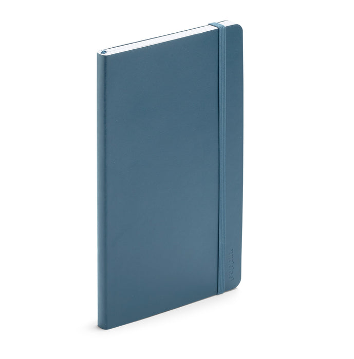 Blue hardcover notebook standing upright on white background (Slate Blue)