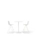 Modern white bar stools and table on a white background. (White)
