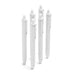 Four white pens standing upright on a white background. (White-Black)