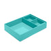 Turquoise desk organizer tray with compartments on white background (Aqua)