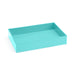 Simple turquoise storage tray on a white background. (Aqua)