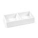 White desk organizer with two compartments on a white background. (White)